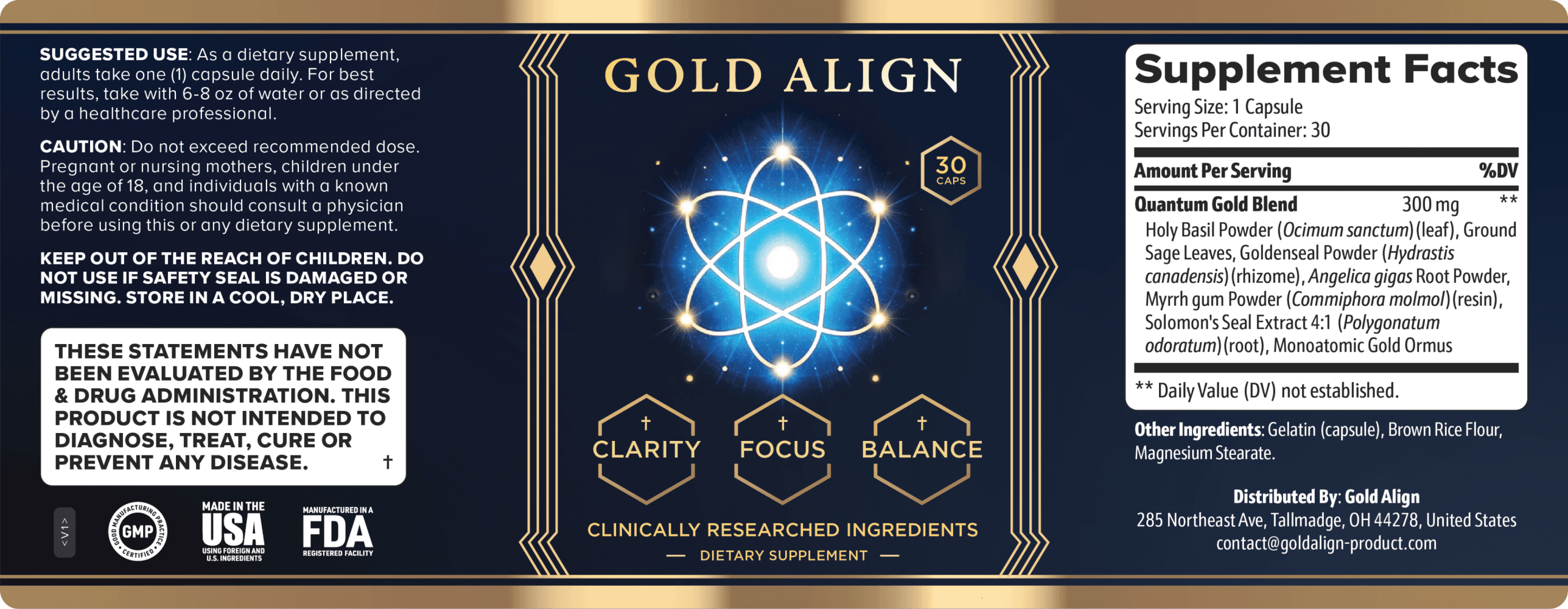 Gold Align Clinically Researched ingredients